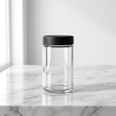 Oil Slick 18oz Child-Resistant Glass Jars with Black Caps - 28 Grams (1 Ounce) Capacity - additional view