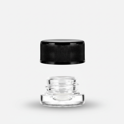 5ml Glass Jar- Child Resistant with Black Lids