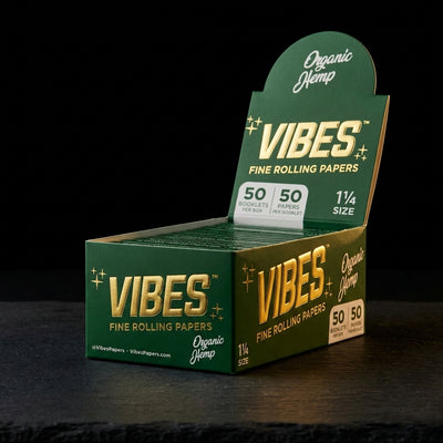 Vibes Organic Hemp Papers Box – 1.25″ — Oil Slick editorial product photo