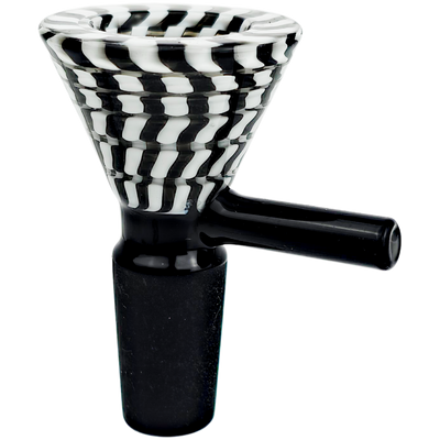 2.5" 14mm Vac Stack Funnel Black Bottom Flower Bowl - close-up view