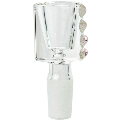 3" 14mm Clear Can w/ Color Dot Flower Bowl - alternate angle