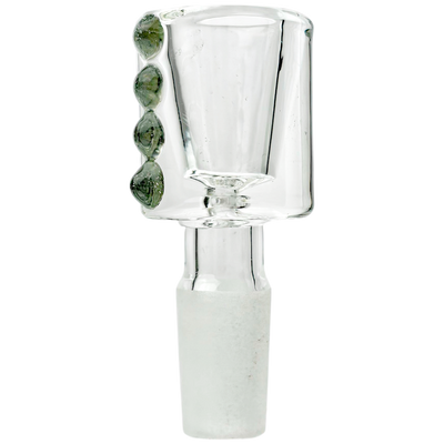 3" 14mm Clear Can w/ Color Dot Flower Bowl - close-up view