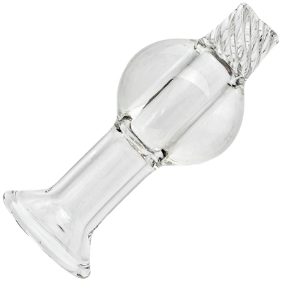2" Clear Orb Mini Spinner Carb Cap - close-up view