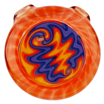 1.75″ ALL OUT RED W/ PURPLE & ORANGE WIGWAG PENDANT by G Pen