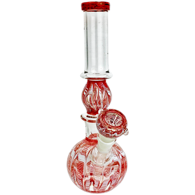 10" Wrap & Rake Bubble Beaker w/ Matching Flower Bowl - detail view