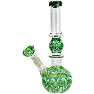 10" Wrap & Rake Bubble Beaker w/ Matching Flower Bowl - alternate angle