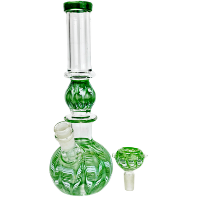 10" Wrap & Rake Bubble Beaker w/ Matching Flower Bowl - additional view