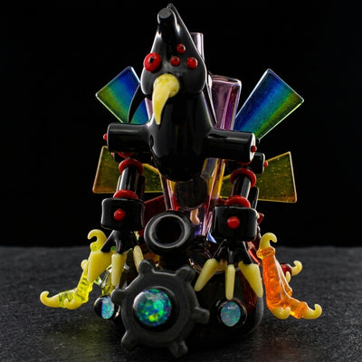 Bowman Mechbird Sculpture on dark slate surface - Oil Slick Pad