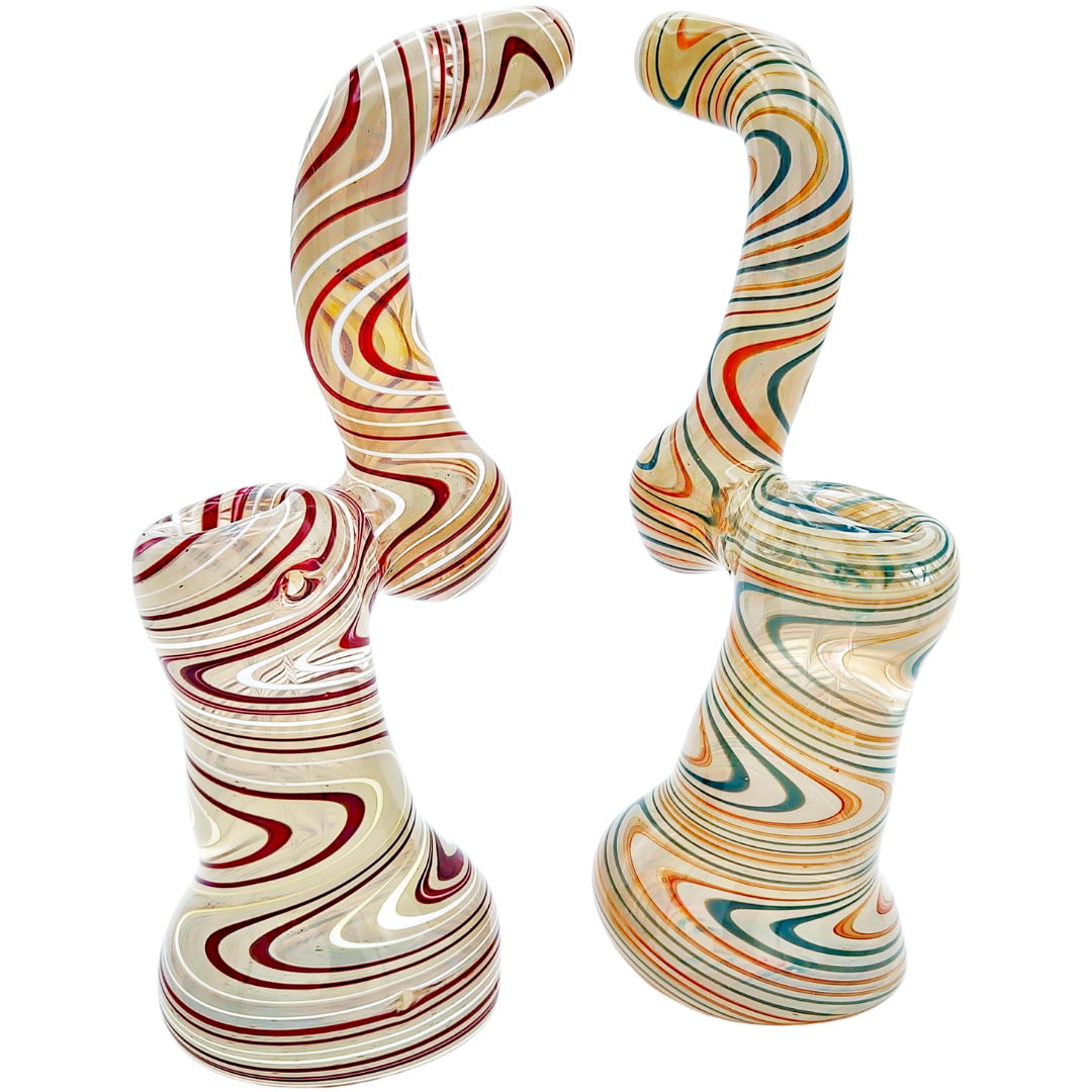 8″ COLOR SWIRL GLASS BUBBLER