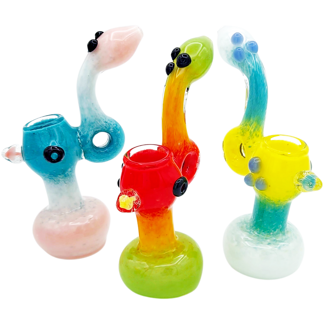7.5″ FRIT DONUT MUSHROOM IMPLOSION GLASS BUBBLER