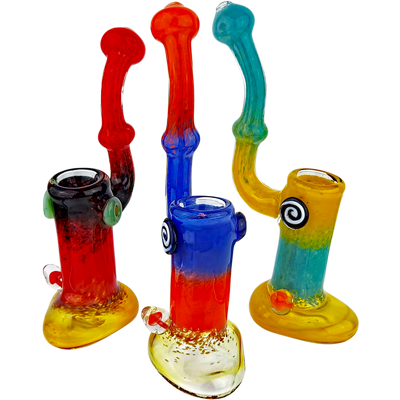 8″ TWO-TONE FUME GLASS BUBBLER