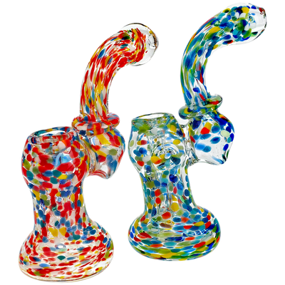 5" Rainbow Confetti Frit Maria Neck Bubbler