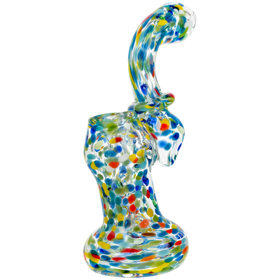 5" Rainbow Confetti Frit Maria Neck Bubbler
