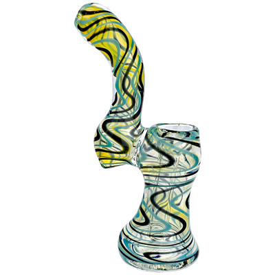 4.5" Fume & Color Swirl Glass Bubbler
