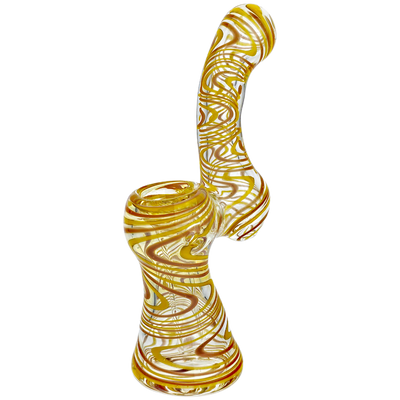 4.5" Fume & Color Swirl Glass Bubbler