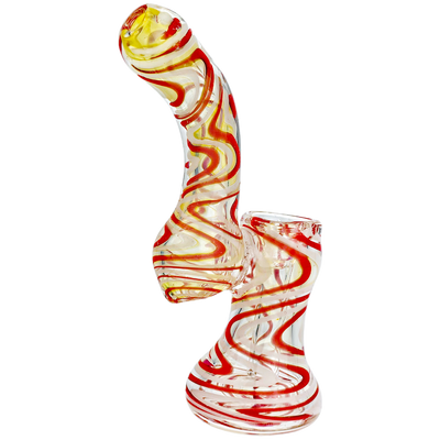 4.5" Fume & Color Swirl Glass Bubbler