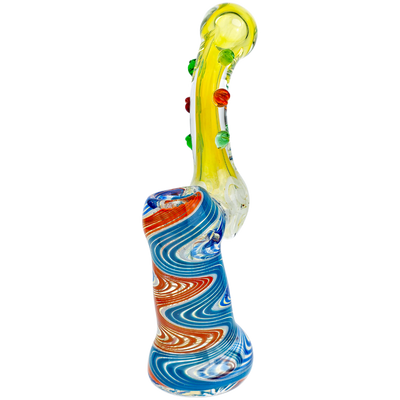 7" Color Wave Body Fume w/ Color Dot Neck Bubbler - alternate angle