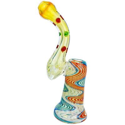 7" Color Wave Body Fume w/ Color Dot Neck Bubbler - detail view