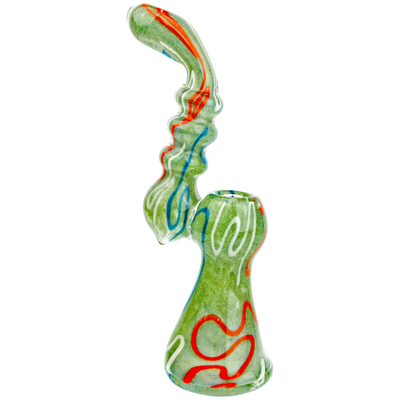 8" Color Frit w/ Multi Color Line Bubbler - alternate angle