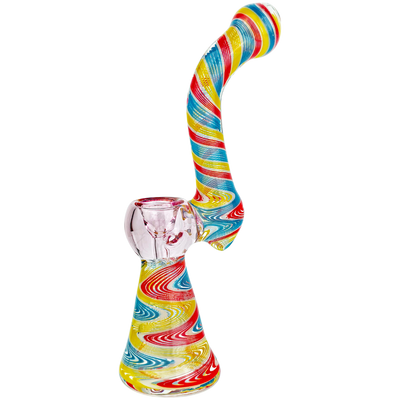 8" Reversal Base Color Bowl & Twisted Line Neck Bubbler - alternate angle