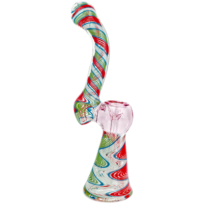 8" Reversal Base Color Bowl & Twisted Line Neck Bubbler - close-up view