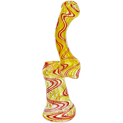8" Fume Two-Tone Color Line Reversal Bubbler - close-up view