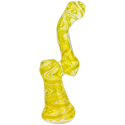 8" Fume Two-Tone Color Line Reversal Bubbler - alternate angle