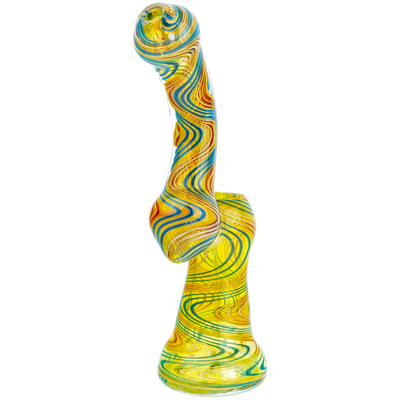 8" Fume Two-Tone Color Line Reversal Bubbler - detail view