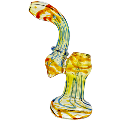 5.5" Fume Two-Tone Squiggle Line Sherlock Maria Neck Bubbler