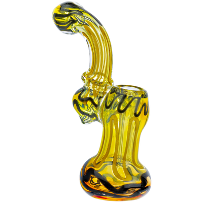 5.5" Fume Two-Tone Squiggle Line Sherlock Maria Neck Bubbler