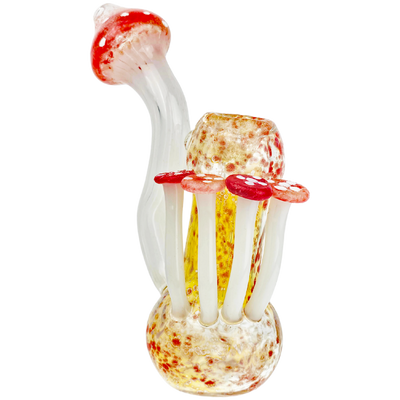 6.5" Mushroom Bubbler w/ Long Mushrooms on Side