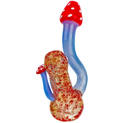 6.5" Mushroom Bubbler w/ Long Mushrooms on Side