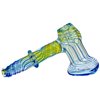 5.5" Fume Color Line Swirl Body w/ Maria Neck Hammer Bubbler