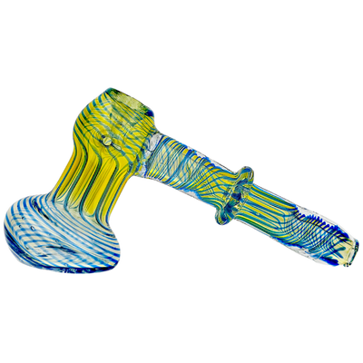 5.5" Fume Color Line Swirl Body w/ Maria Neck Hammer Bubbler