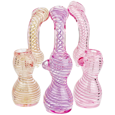 6" Color Line Swirl Bubbler