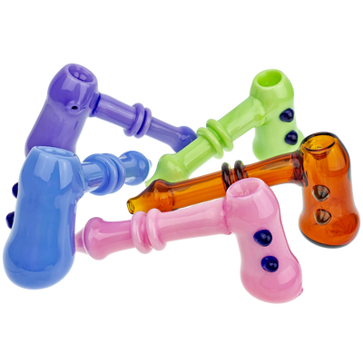 5" Solid Color Hammer Bubbler w/ Double Maria Neck