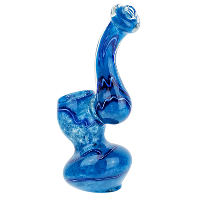 4" Frit Two-Tone Squiggle Line Mini Bubbler
