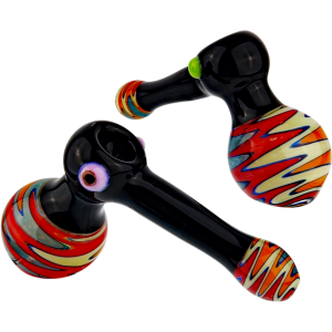 7″ GLASS BLACK HAMMER BUBBLER