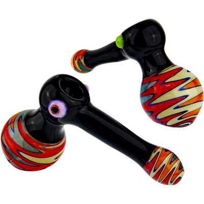 7″ GLASS BLACK HAMMER BUBBLER