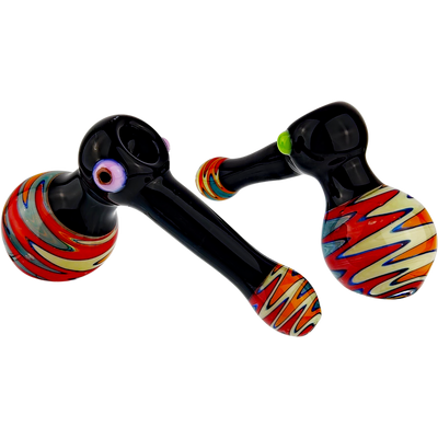 7″ GLASS BLACK HAMMER BUBBLER