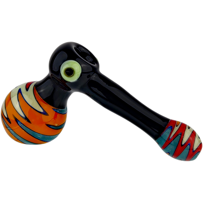 7″ GLASS BLACK HAMMER BUBBLER