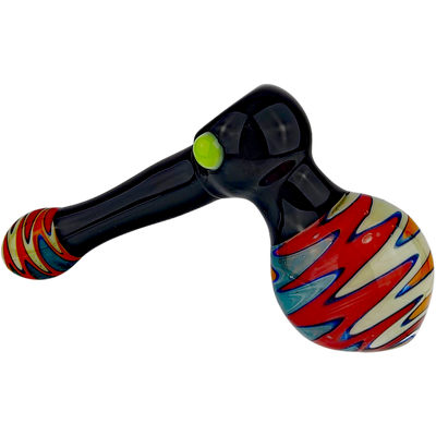 7″ GLASS BLACK HAMMER BUBBLER