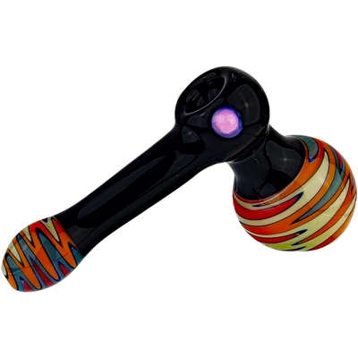 7″ GLASS BLACK HAMMER BUBBLER