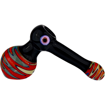 7″ GLASS BLACK HAMMER BUBBLER