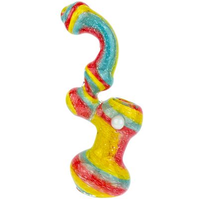 7″ Color Frit Spiral Chunky Bubbler