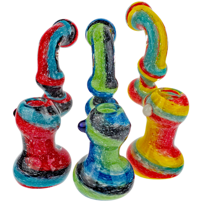 7″ COLOR FRIT SPIRAL CHUNKY BUBBLER