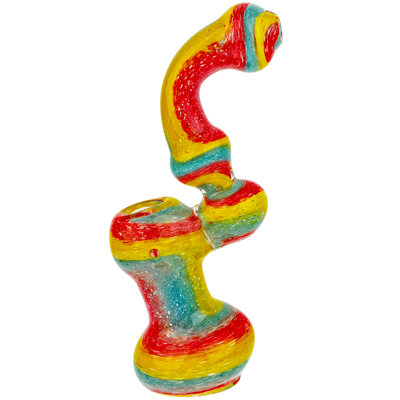 7″ Color Frit Spiral Chunky Bubbler