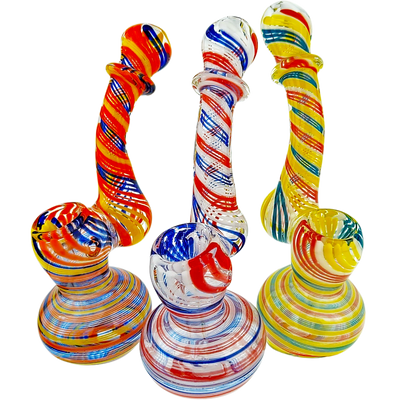 6″ COLOR SWIRL GLASS BUBBLER