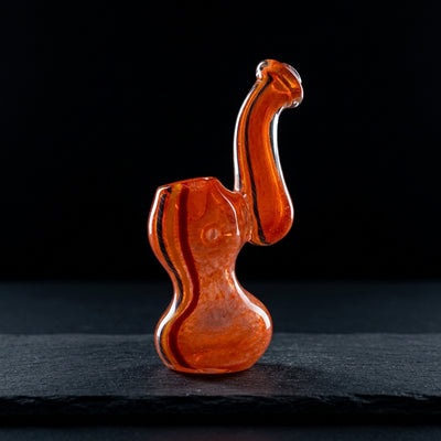 4" Frit Rasta Stripe Mini Bubbler in Orange