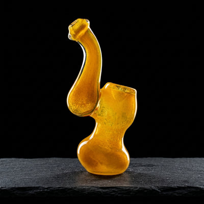 4" Frit Rasta Stripe Mini Bubbler in Yellow
